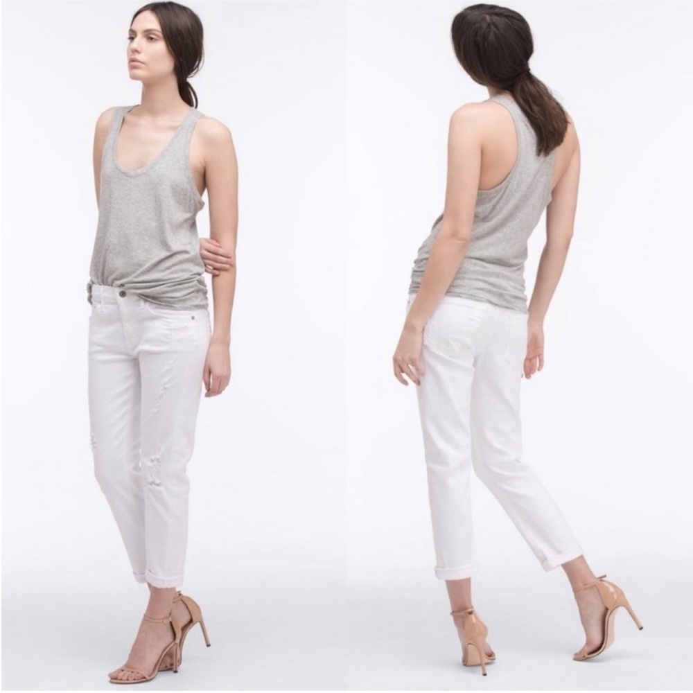 AG Adriano Goldschmied White Boyfriend Jeans